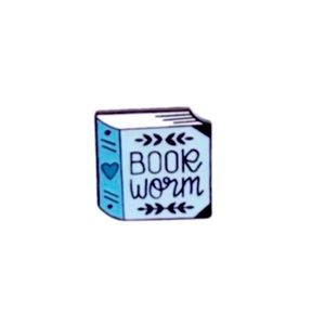 NEW Book Worm Metal Pin